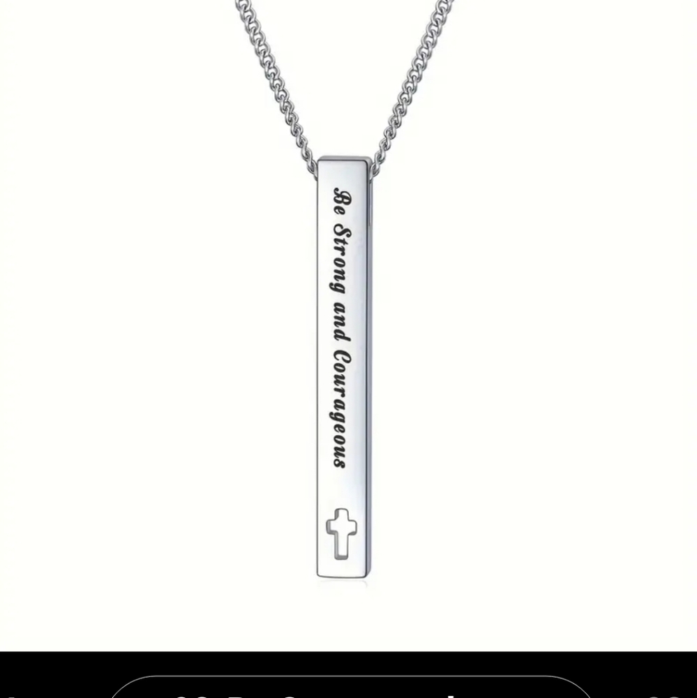 SCRIPTURE Bar NECKLACE  Be Strong and Courageous